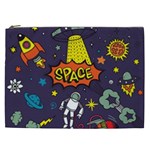 Vector Flat Space Design Background With Text Cosmetic Bag (XXL)