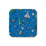 About-space-seamless-pattern Rubber Square Coaster (4 pack)