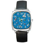 About-space-seamless-pattern Square Metal Watch