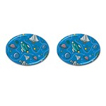 About-space-seamless-pattern Cufflinks (Oval)