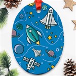 About-space-seamless-pattern Oval Ornament (Two Sides)