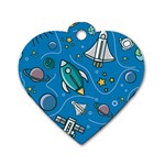 About-space-seamless-pattern Dog Tag Heart (One Side)