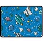 About-space-seamless-pattern Two Sides Fleece Blanket (Large)