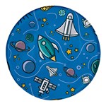 About-space-seamless-pattern Round Glass Fridge Magnet (4 pack)