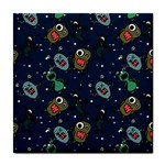 Monster-alien-pattern-seamless-background Tile Coaster