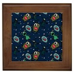Monster-alien-pattern-seamless-background Framed Tile