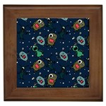 Monster-alien-pattern-seamless-background Framed Tile