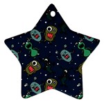 Monster-alien-pattern-seamless-background Ornament (Star)