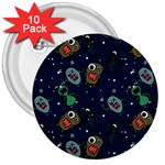 Monster-alien-pattern-seamless-background 3  Buttons (10 pack) 