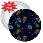 Monster-alien-pattern-seamless-background 3  Buttons (100 pack) 