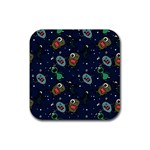 Monster-alien-pattern-seamless-background Rubber Coaster (Square)