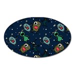 Monster-alien-pattern-seamless-background Oval Magnet