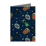 Monster-alien-pattern-seamless-background Mini Greeting Card