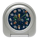 Monster-alien-pattern-seamless-background Travel Alarm Clock