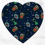 Monster-alien-pattern-seamless-background Jigsaw Puzzle (Heart)