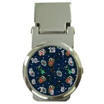 Monster-alien-pattern-seamless-background Money Clip Watches