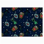 Monster-alien-pattern-seamless-background Large Glasses Cloth