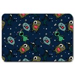 Monster-alien-pattern-seamless-background Large Doormat