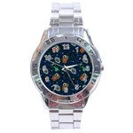 Monster-alien-pattern-seamless-background Stainless Steel Analogue Watch