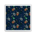 Monster-alien-pattern-seamless-background Memory Card Reader (Square)