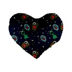 Monster-alien-pattern-seamless-background Standard 16  Premium Heart Shape Cushions