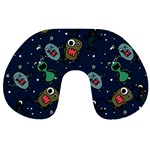 Monster-alien-pattern-seamless-background Travel Neck Pillow