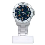 Monster-alien-pattern-seamless-background Plastic Nurses Watch