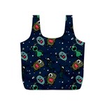 Monster-alien-pattern-seamless-background Full Print Recycle Bag (S)