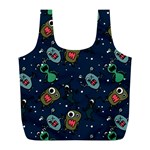 Monster-alien-pattern-seamless-background Full Print Recycle Bag (L)