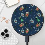 Monster-alien-pattern-seamless-background Wireless Fast Charger(Black)