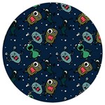 Monster-alien-pattern-seamless-background Round Trivet