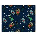 Monster-alien-pattern-seamless-background Premium Plush Fleece Blanket (Large)