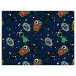 Monster-alien-pattern-seamless-background Two Sides Premium Plush Fleece Blanket (Extra Small)