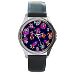 Space-patterns Round Metal Watch