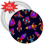 Space-patterns 3  Buttons (10 pack) 