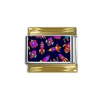 Space-patterns Gold Trim Italian Charm (9mm)