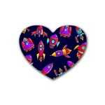 Space-patterns Rubber Heart Coaster (4 pack)