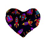 Space-patterns Standard 16  Premium Heart Shape Cushions