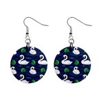 Swan-pattern-elegant-design Mini Button Earrings