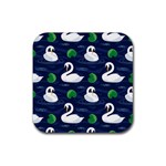 Swan-pattern-elegant-design Rubber Coaster (Square)