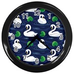 Swan-pattern-elegant-design Wall Clock (Black)