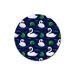 Swan-pattern-elegant-design Rubber Coaster (Round)