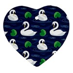 Swan-pattern-elegant-design Heart Ornament (Two Sides)
