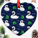 Swan-pattern-elegant-design Heart Ornament (Two Sides)