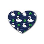 Swan-pattern-elegant-design Rubber Heart Coaster (4 pack)