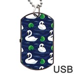 Swan-pattern-elegant-design Dog Tag USB Flash (One Side)