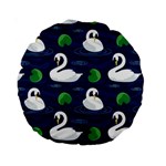 Swan-pattern-elegant-design Standard 15  Premium Round Cushions