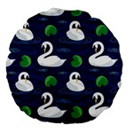 Swan-pattern-elegant-design Large 18  Premium Round Cushions