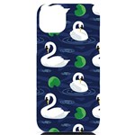 Swan-pattern-elegant-design iPhone 14 Plus Black UV Print Case