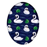 Swan-pattern-elegant-design Oval Glass Fridge Magnet (4 pack)